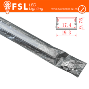 KIT PROFILO ALLUMINIO 6063 - U - SILVER - cover opale - 2m - 9,5*19,5 - COB220V