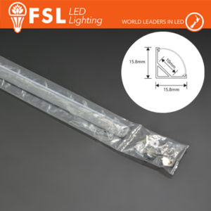 KIT PROFILO ALLUMINIO 6063 - ANGOLARE- SILVER Certificato 36w/m 2m -10*15,8*15,8