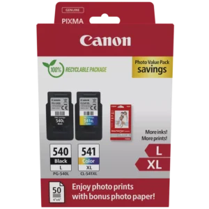 CARTUCCE ORIGINALE CANON NERO E COLORE PG540L/CL54IXL+CARTA