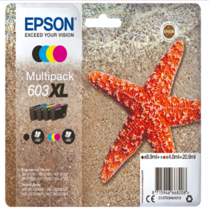 CARTUCCE ORIGINALE EPSON 603XL MULTIPACK 4 NERO E COLORI STELLA MARINA
