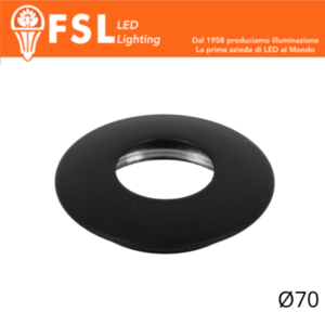 VEGA - Cover Curva per Punto Luce LED â€“ Ã˜70 â€“ Nero
