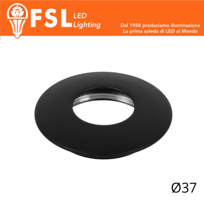 VEGA - Cover Curva per Punto Luce LED – Ø37 – Nero