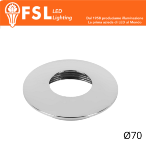 VEGA - Cover Curva per Punto Luce LED â€“ Ã˜70 â€“ Cromo