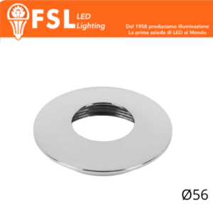 VEGA - Cover Curva per Punto Luce LED â€“ Ã˜56 â€“ Cromo
