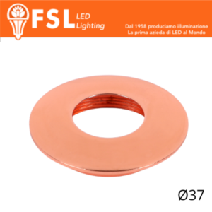 VEGA - Cover Curva per Punto Luce LED  â€“ Ã˜37 â€“ Oro Rosa