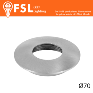 VEGA - Cover Curva per Punto Luce LED â€“ Ã˜70 â€“ Nichel Satinato