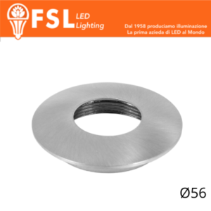 VEGA - Cover Curva per Punto Luce LED â€“ Ã˜56 â€“ Nichel Satinato