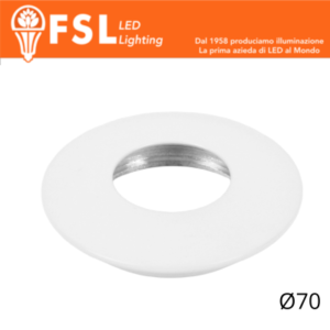 VEGA - Cover Curva per Punto Luce LED â€“ Ã˜70 â€“ Bianco opaco
