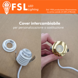 VEGA - Cover Curva per Punto Luce LED â€“ Ã˜37 â€“ Nichel Satinato