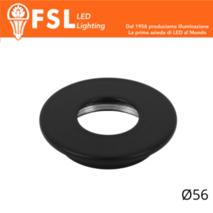 VEGA - Cover Piatta per Punto Luce LED â€“ Ã˜56 â€“ Nero