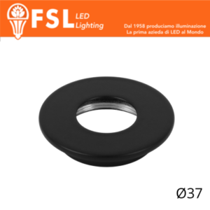 VEGA - Cover Piatta per Punto Luce LED â€“ Ã˜37 â€“ Nero
