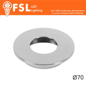 VEGA - Cover Piatta per Punto Luce LED â€“ Ã˜70 â€“ Cromo