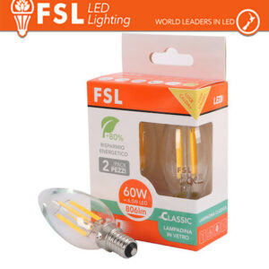 Lampada Filamento Sfera C35FC 6.5W 3000K E14 - Confezione 2PACK