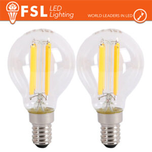 Lampada Filamento Sfera G45FC 6.5W 3000K E14 - Confezione 2PACK