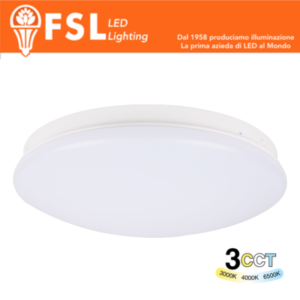 Plafoniera LED 18W Ã˜312*82mm - 3 in 1 CCT (3000-4000-6500K) IP44