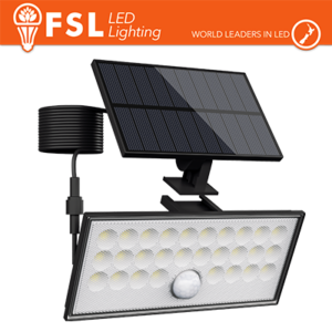 Faro da esterno solare con sensore di movimento 60W (6 led) - Nero Staccabile