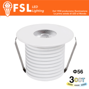 VEGA - Punto luce LED Spotlight  â€“ 3W 3CCT â€“ 56*57 â€“ IP20 - Driver Eaglerise