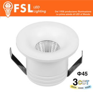 ORION - Punto luce LED Ottica arretrata â€“ 4W 3CCT 45*36mm IP20 Driver Eaglerise