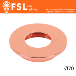 VEGA - Cover Piatta per Punto Luce LED â€“ Ã˜70 â€“ Oro Rosa