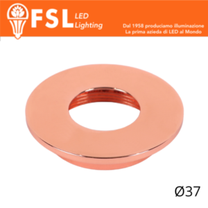 VEGA - Cover Piatta per Punto Luce LED â€“ Ã˜37 â€“ Oro Rosa