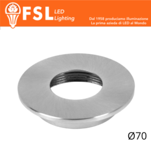 VEGA - Cover Piatta per Punto Luce LED â€“ Ã˜70 â€“ Nichel Satinato