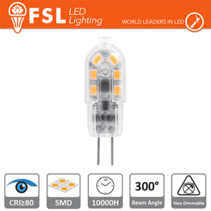 G4 - 1.5W 4000K 125LM >300Âº 39x12x10mm CRI80 DC-12V