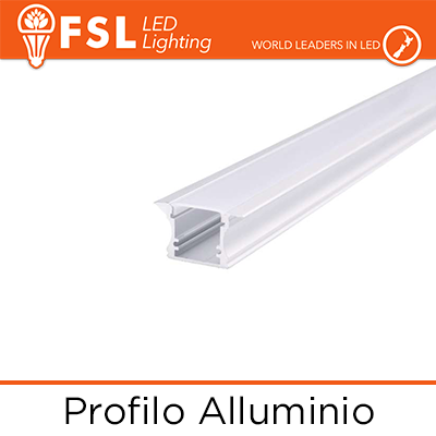 BARRA ALLUMINIO 6063 - Incasso- 2m SILVER 2000*25(17.3(12.3))*15.42