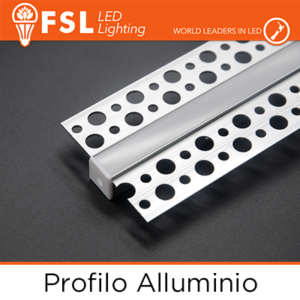BARRA  ALLUMINIO 6063 - Raso CARTONGESSO - 2m SILVER