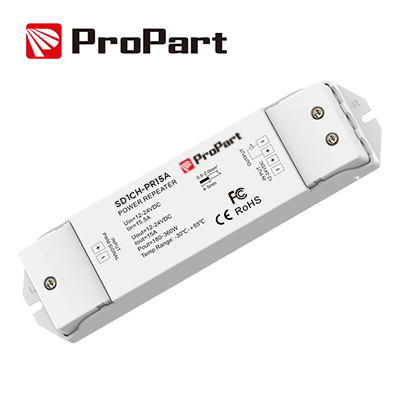 Amplificatore LED 1 Canale - 15A, 12–24V DC