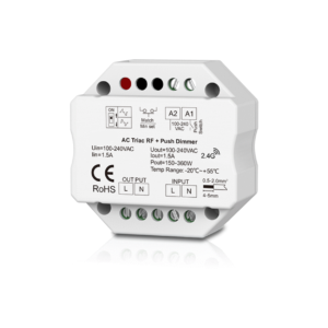 Dimmer LED 1 Canale RF 2.4G + Push 230V â€“ Taglio di Fase Leading/Trailing