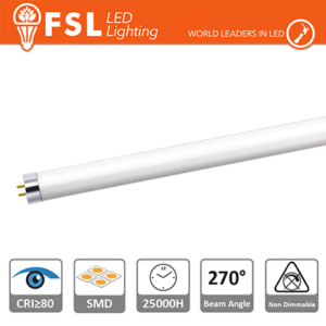 T5 LED Tubo Vetro - 8W 700LM 4000K G5 PF0.5 Size:570x21mm