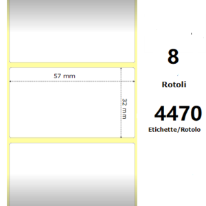 White 57x32mm,4470 Et/Rotolo Z-1000D,2.2x1.3x3 Core,circonferenza 175mm