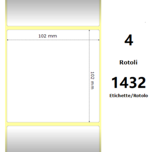 White 102x102mm,1432 Et/Rotolo Z-1000D, 4x4x3 Core ,4 Rolls