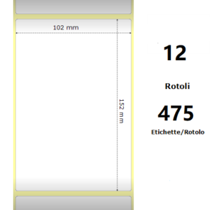 White 102x152mm, 475 Et/Rotolo Z-1000D,4x6x1 Core ,circonferenza 111mm