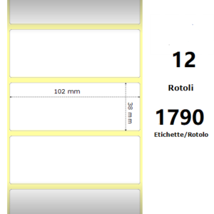 White 102x38mm,1790 Et/Rotolo Z-2000D, 4x1.5x1Core,circonferenza 111mm