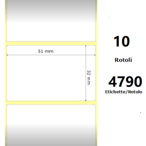 White 51x32mm,4790 Et/Rotolo Z-1000D, 2x1.3x3 Core,circonferenza 182mm