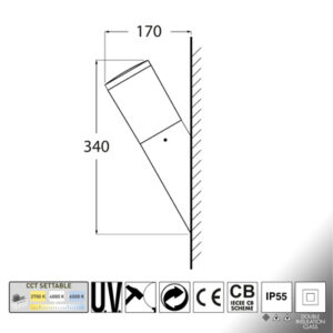 AMELIA FS NERO OPALE E27 A60 LED 11W CCT 3WHITE