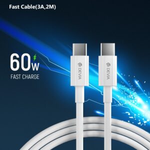 Cavo in Nylon Carica rapida PD Tipo-C - Tipo-C 3A - 2mt 60W