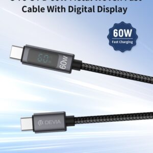 Cavo carica rapida 60W da Tipo C a C con display digitale