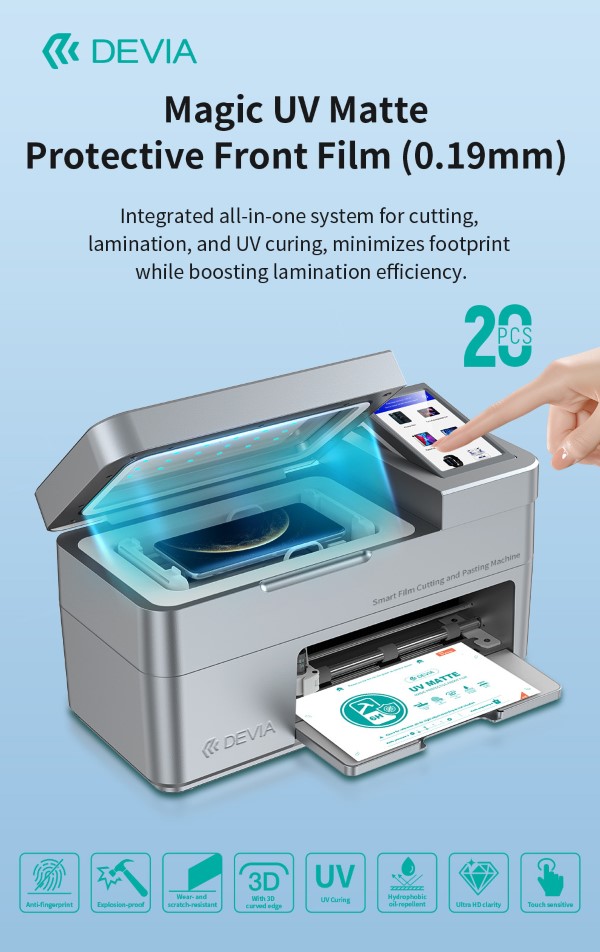 Pellicole 0,19mm Smartphones UV Trasparenti per plotter Magic 20 pz
