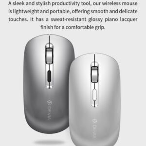 Mouse wireless con DPI regolabile 2.4G + Bluetooth Dual mode Grigio
