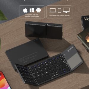 Tastiera e Touchpad bluetooth richiudibile Compatibile Microsoft, Android, Apple