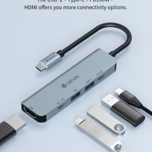 HUB 5 in 1 serie Leopard C a USB*2+C+PD 100W+HDMI 4K