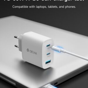 Carica batterie PD da 65 Watt GaN 2 uscite Tipo-C e una Usb A