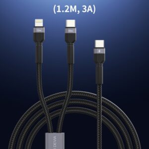 Cavo Carica rapida da C a C+L 60W+12W 1,2 Metri 3 Amper
