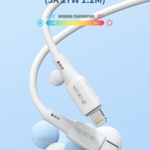 Cavo in silicone Pro3 da Tipo C a Lightning PD27W 3A 37W 1,2M Bianco