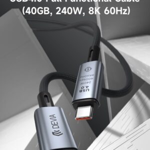 Cavo tipo-C USB 4 40GB 240W 8K 60HZ Nero 1M