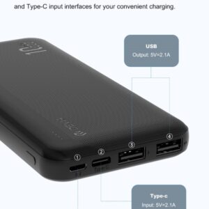 Power Bank Kintone 10,000 mAh 37 Watt Nero