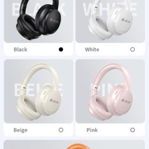 Lite1 Cuffie Over-Ear Wireless ad Alta Autonomia con Audio AAC e Ricarica Type-C Nere