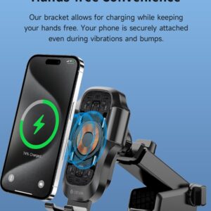 Supporto smartphone per auto con carica wireless telescopico